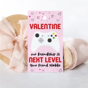 Rosa Video Spiel Valentinstag Karte Sie sind nächste Ebene Valentinstag Tag Girls Gamer Valentinstag Video Game Class Valentine Printable