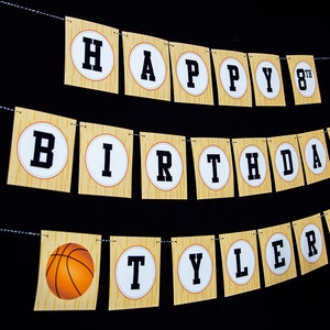 Basketball Birthday Banner Instant Download Basketball Happy Birthday ...