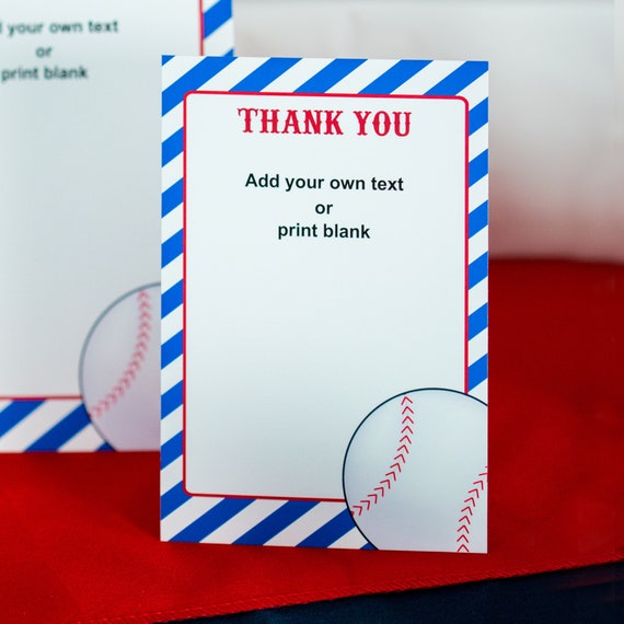 BASEBALL THANK YOU Baseball Printable Thank You Notes Instant Baseball Thank You Note Thank You Note Baseball Note Instant Download