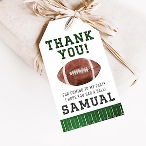 Football Birthday Favor Tag, Printable Football Party Favor Tags, Football Favors, Editable Football Birthday Party Thank You Tags
