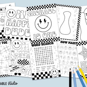 One Happy Dude Coloring Pages & Activity Pack, Canva Template 8014 (Digital File)