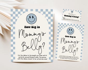 Little Dude Baby Shower Game: How Big is Mommy's Belly Game (Digital Download)