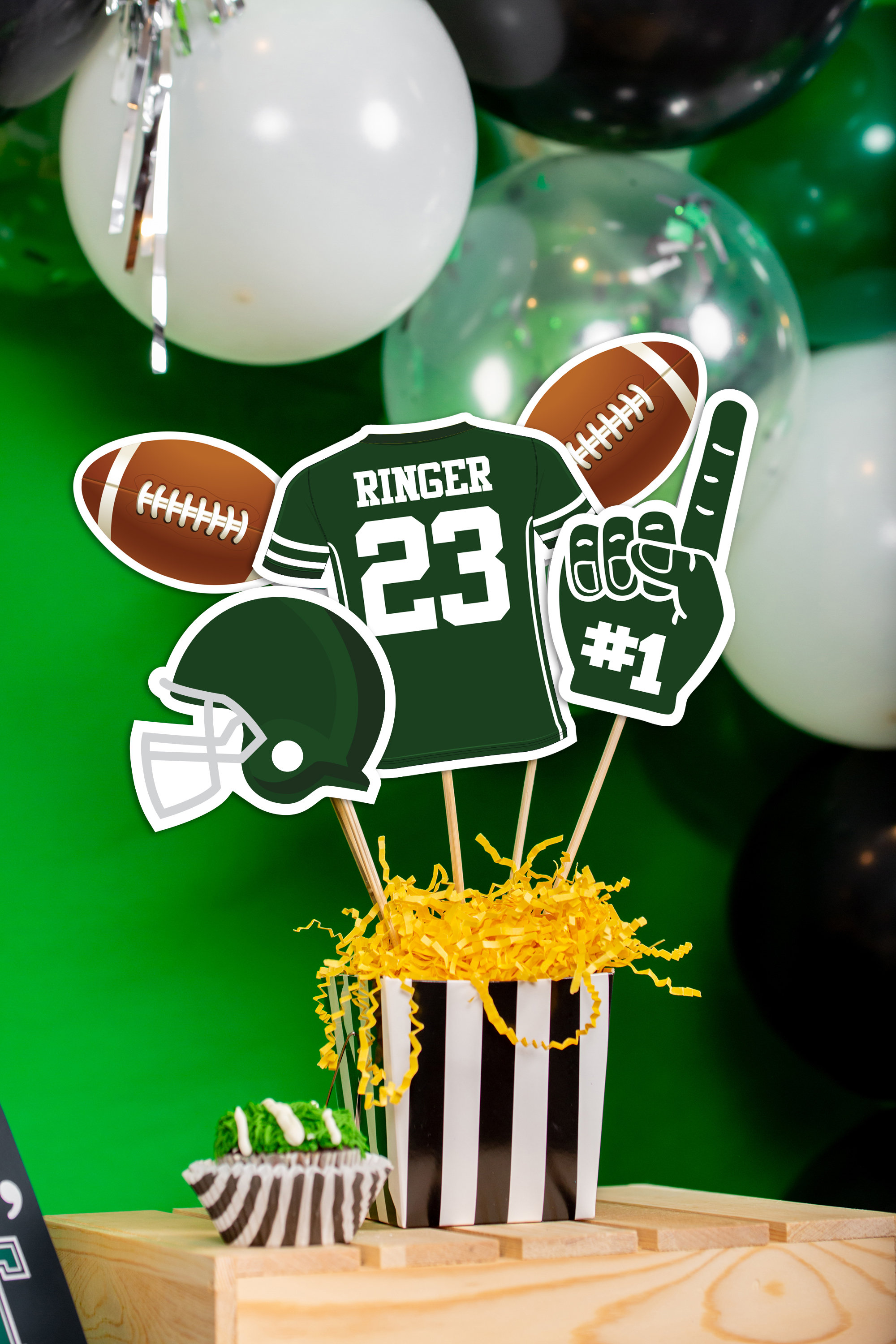 10 Centrotavola A Nido D'Ape Per Feste A Tema Calcio E Rugby - Decorazioni 3D Per Compleanni E Super Bowl - copertina