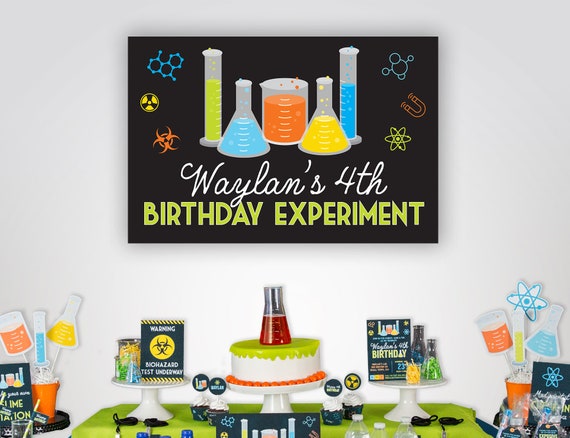 Science Party Sign - Instant Download X-Large Science Party Backdrop Sign - Science Party Large Sign - Science Party Welcome Sign Il_570xn