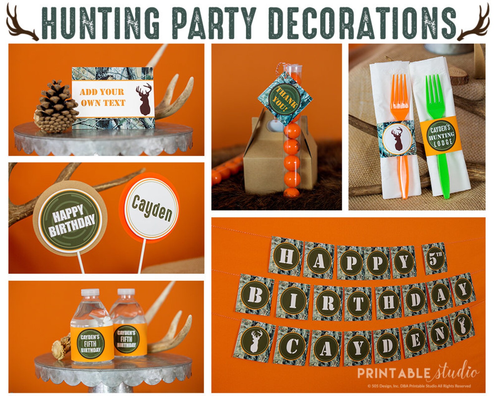 Hunting Party Decorations Instant Download Hunting Birthday Etsy