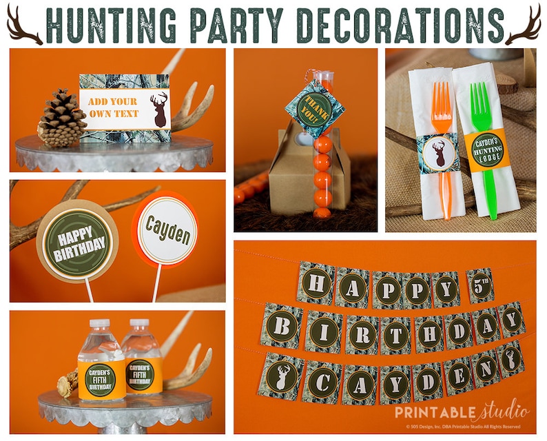 Hunting Party Decorations Instant Download Hunting Birthday - Etsy
