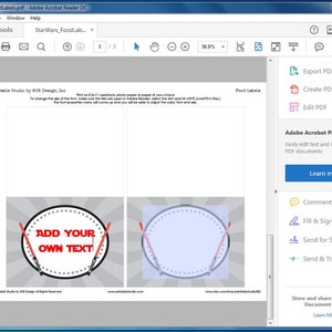 Star Wars Food Labels INSTANT DOWNLOAD Jedi Stars Wars Birthday Party by Printable Studio image 3