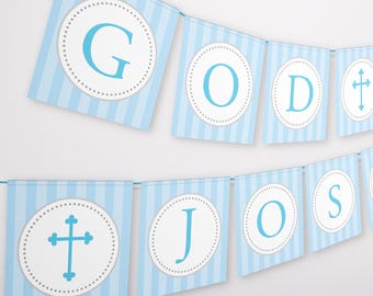 Taufe Banner - Erste Kommunion Banner - God Bless Banner - Printable Banner Instant Download Banner von Printable Studio