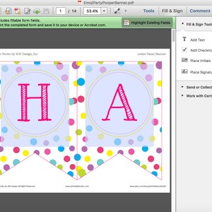 Emoji Birthday Banner Instant Download Happy Birthday Emoji Banner ...