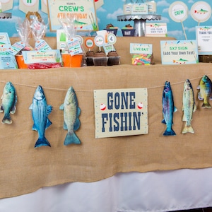 Gone Fishing Banner - Instant Download Printable Fish Banner - Printable Fishing Banner - Banner of Fish by Printable Studio