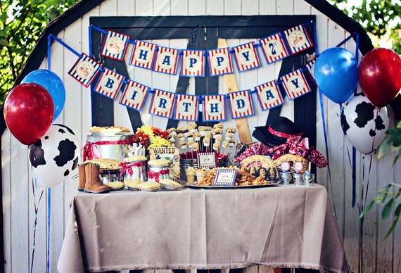 Cowboy Party Decorations Instant Download Cowboy Birthday Etsy