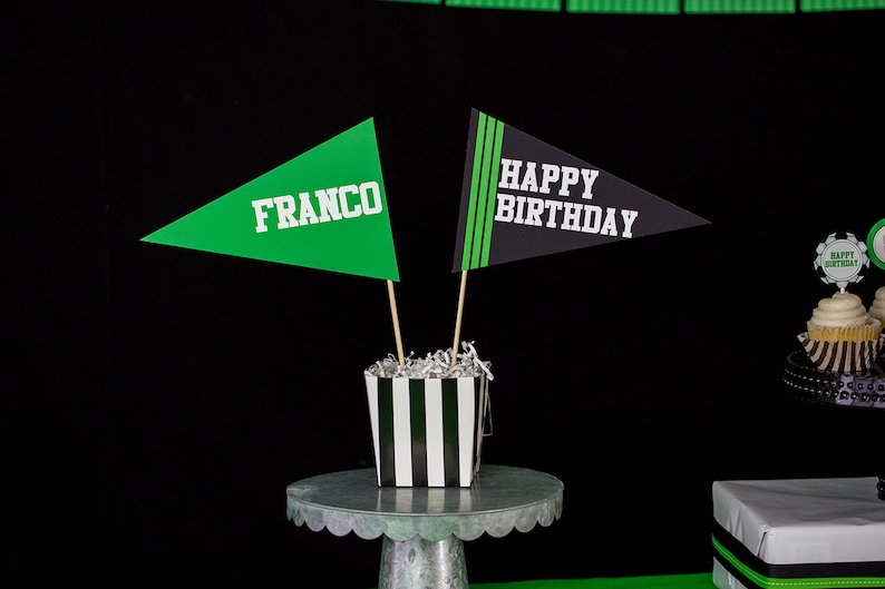 Soccer Centerpiece Flags by Printable Studio Instant Download Soccer Party Table Decorations Soccer Party Centerpiece