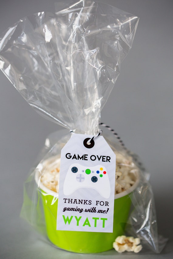 Video Game Favor Tags - Printable Video Game Party Favor Tags - Gamer Party Favor Tag - White Controller Favor Tag by Printable Studio Il_570xn