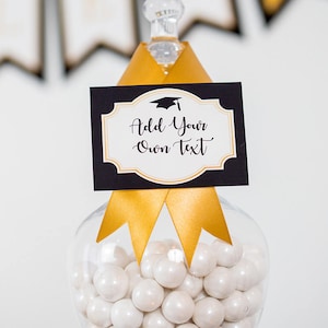 Graduation Party Decorations - Printable Graduation Party - Gold Black ...
