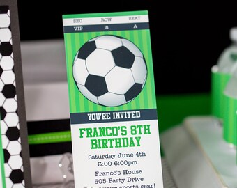 Soccer Party Invitation INSTANT DOWNLOAD - Printable Soccer Ticket Invitation by Printable Studio