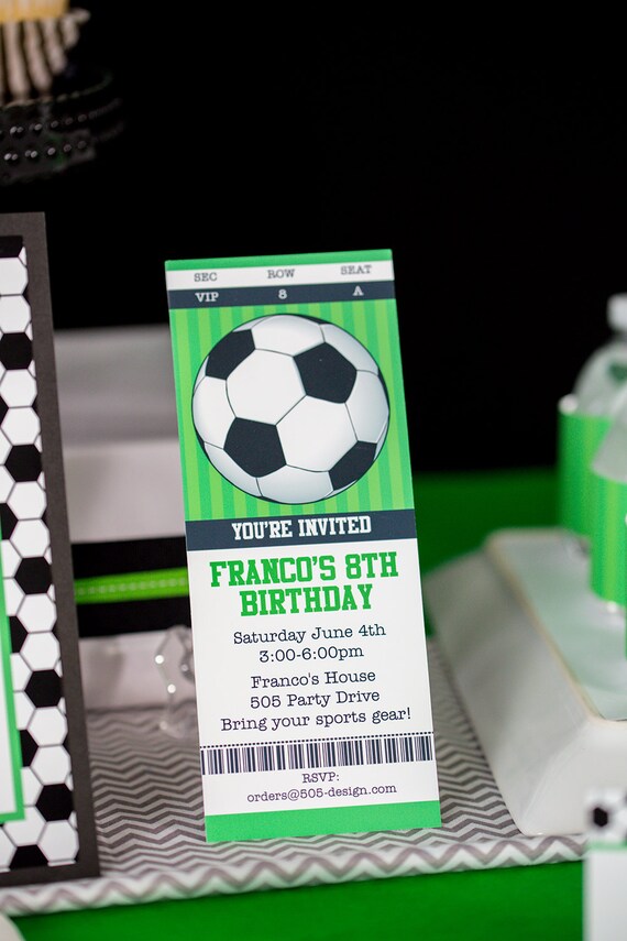 Free Printable Soccer Birthday Party Invitations Soccer