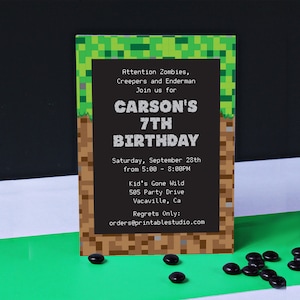 Video Game Invitation INSTANT DOWNLOAD  - Printable Video Game Inspired Invitation by Printable Studi