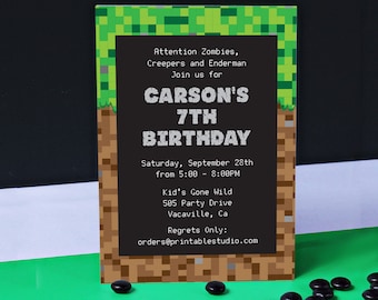 Video Game Invitation INSTANT DOWNLOAD  - Printable Video Game Inspired Invitation by Printable Studi