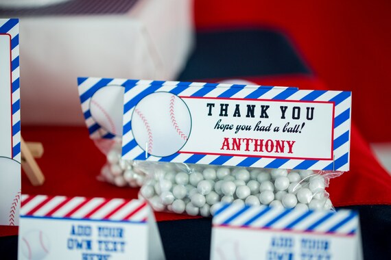 Baseball Party Favor Bag Topper INSTANT DOWNLOAD - Baseball Party Treat Bag by Printable Studio Il_570xn