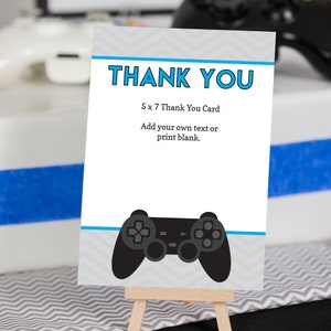 Video Game Party Dankeskarte in Blau - Video Game Party Dankeschön - Sofortiger Download Video Game Dankeskarte von Printable Studio