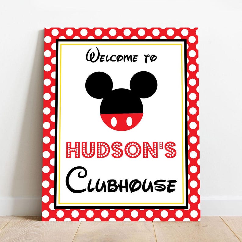 Mickey Party Signs - Instant Download Mickey Mouse Party Signs - Printable Set of Mickey Mouse Birthday Signs image 2