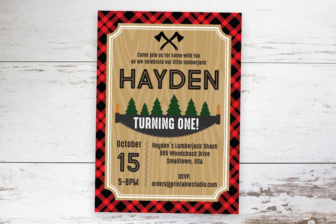 Lumberjack Party Invitation Lumber Jack Birthday Party INSTANT DOWNLOAD ...