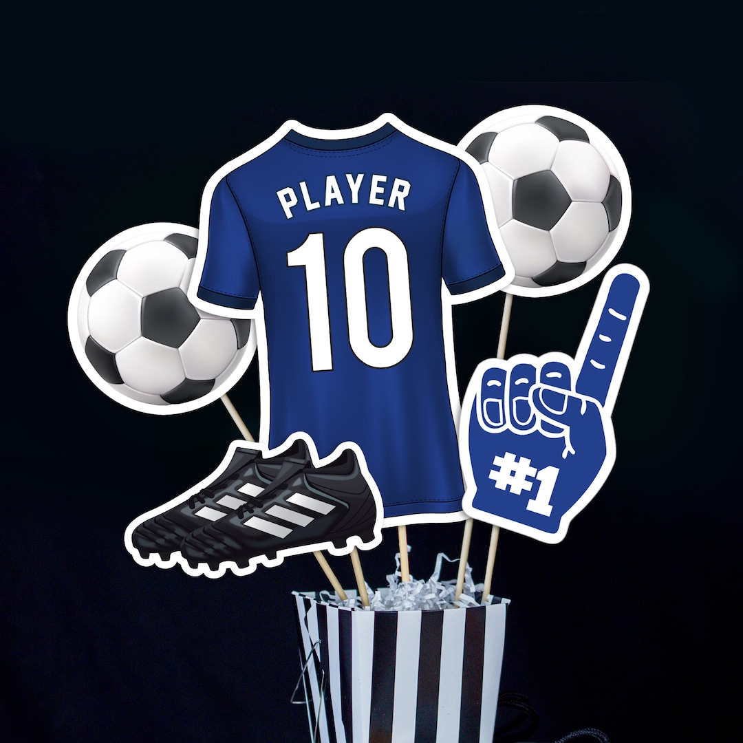 Soccer Centerpieces in Blue Printable Football Centerpieces in Blue