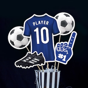 Soccer Centerpieces in Blue Printable Football Centerpieces in Royal Blue Soccer Table Decorations Royal Blue Soccer Banquet Decor