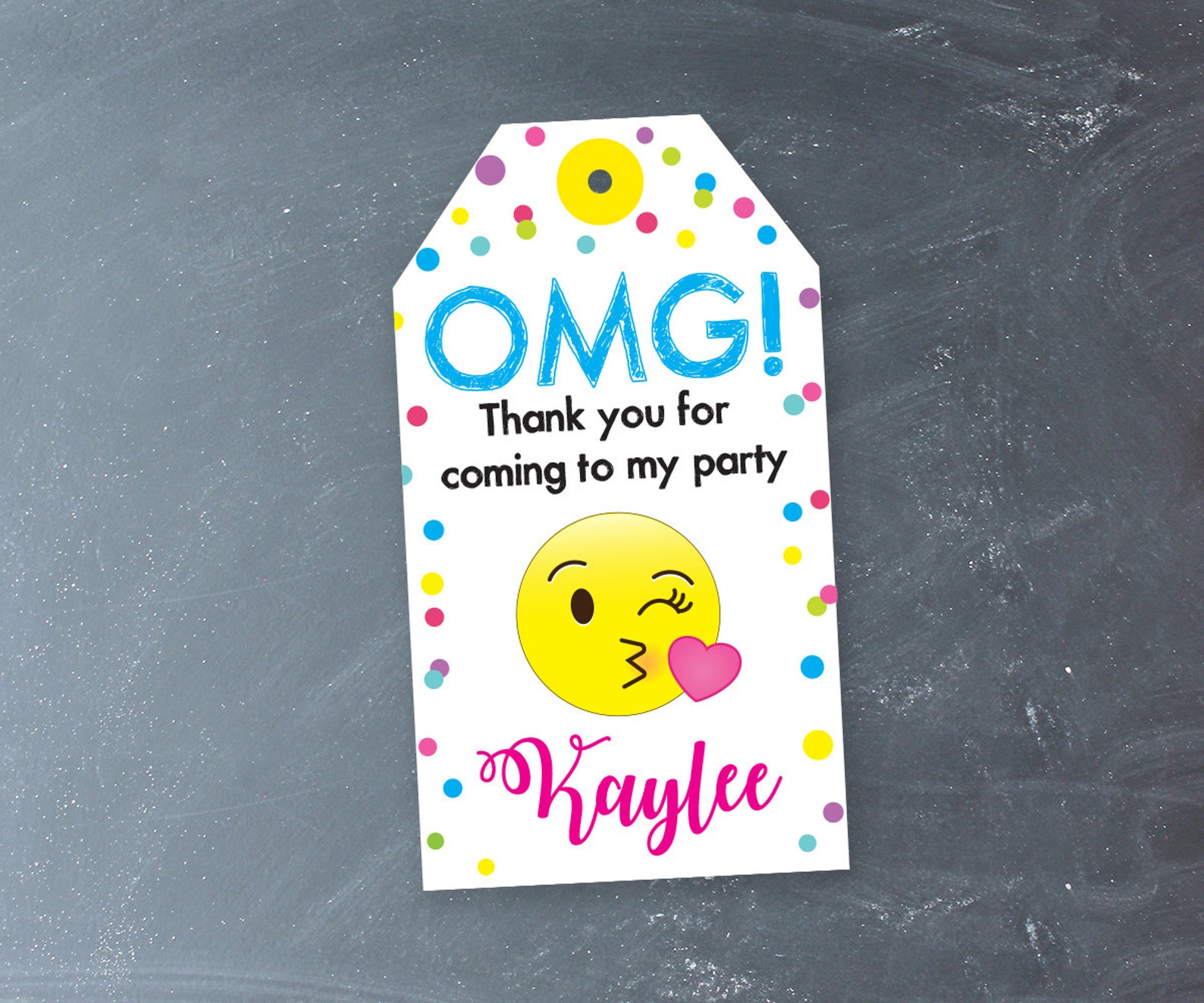 Emoji Favor Tags With Kissy Face Emoji Printable Emoji Party - Etsy
