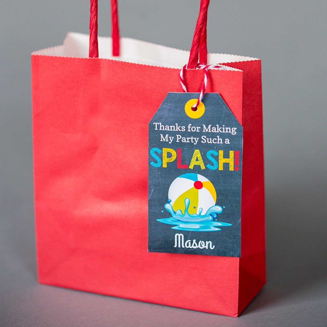 Pool Party Favor Tag Printable Splish Splash Favor Tags Etsy