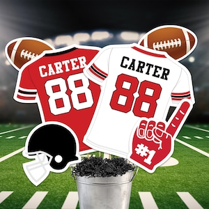 Football Centerpieces in Red & Black (Printable Download) image 1