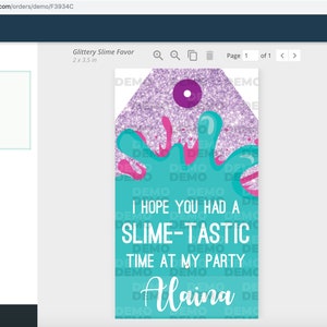 Slime Favor Tags - Printable Slime Party Favor Tags - Instant Download ...