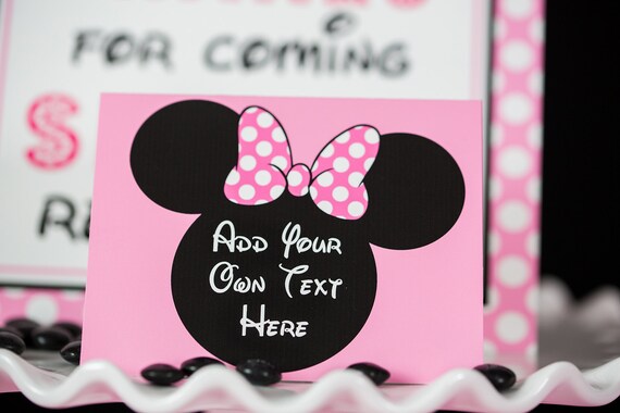 Minnie Mouse Food Labels INSTANT DOWNLOAD - Minnie Mouse Party Labels - Minnie Mouse Tented Cards by Printable Studio Il_570xn