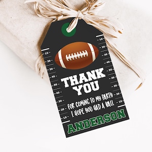 Football Favor Tags - Printable Football Party Favor Tags - Instant Download Football Favors - Football Birthday Party Thank You Tags