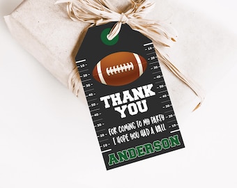 Football Favor Tags - Printable Football Party Favor Tags - Instant Download Football Favors - Football Birthday Party Thank You Tags