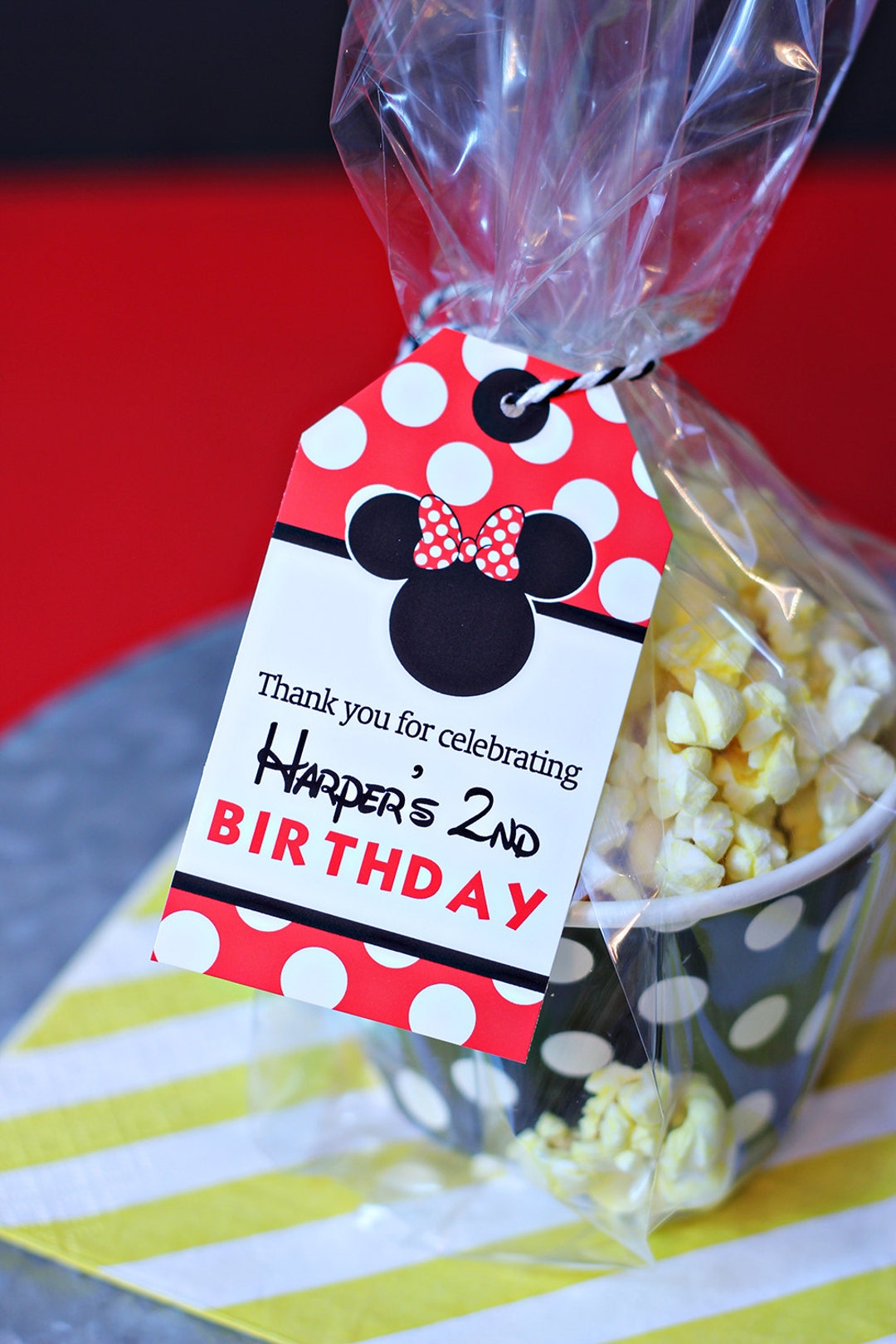 Red Minnie Mouse Favor Tags Printable Minnie Mouse Party - Etsy