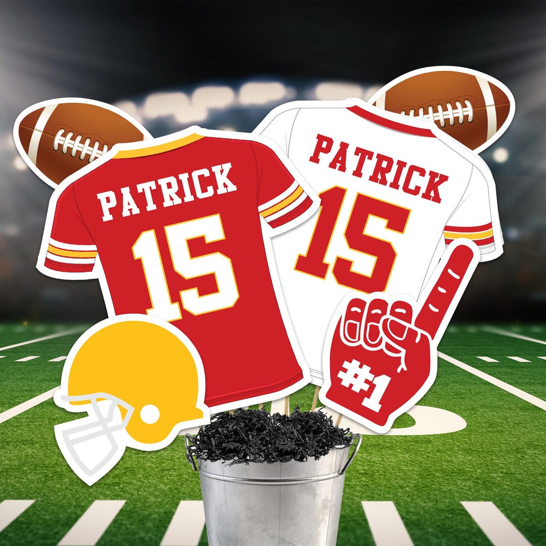 Football Centerpieces in Red and Yellow Printable Football Birthday ...