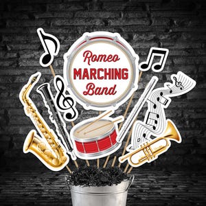 Band Banquet Centerpieces in Red Printable Marching Band Centerpieces High School Band Banquet Table Decorations in Red