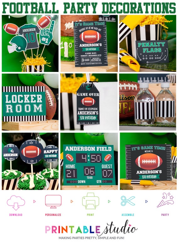 Football Party Decorations - Instant Download Football Birthday Party - Printable Football Birthday Party - Football Decorations Il_570xn