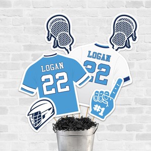 Lacrosse Party Centerpieces: Light Blue, Navy & White (Printable)