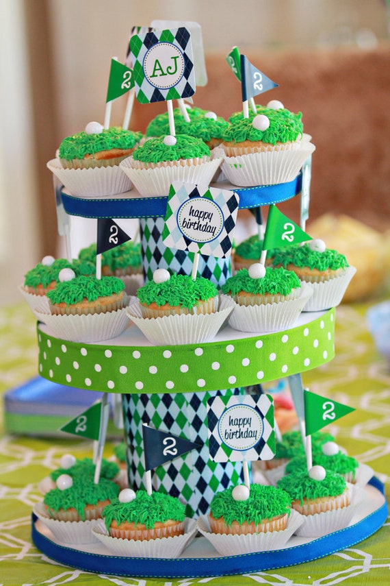 Golf Party Cupcake Toppers - Instant Download Golf Cupcake Toppers