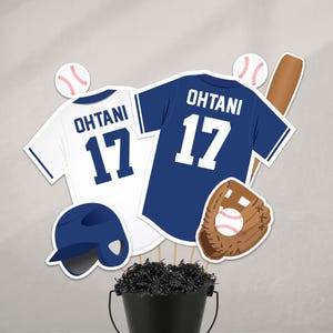 Baseball Centerpieces in Blue and White, Baseball Banquet Decorations (digital file)