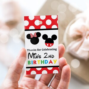 Mickey and Minnie Mouse Favor Tags Printable Minnie Mouse and Mickey ...