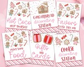 Editable Christmas Cookies Party Sign Bundle, Instant Download Christmas Party Signs, Set of Gingerbread Birthday Party Signs