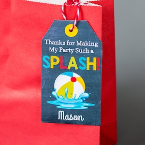Pool Gastgeschenk - druckbare Einladungskarte für das Kindergeburtstag - Jungen Pool Gastgeschenk von Printable Studio