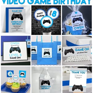 Video Game Birthday Party in Blue - Printable Video Game Party - Boys Gaming Party Decorations - Blue Video Game Birthday Party Decorations