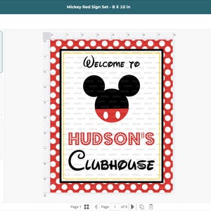Mickey Party Signs - Instant Download Mickey Mouse Party Signs - Printable Set of Mickey Mouse Birthday Signs image 10