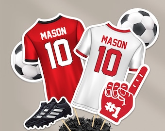 Red Soccer Centerpieces, Soccer Banquet Table Decorations (digital file)