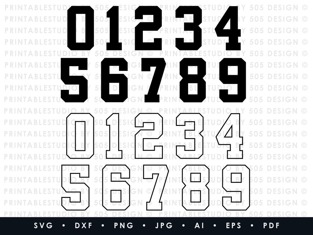 Sport Numbers SVG Sport Numbers SVG Sport Number Clipart Varsity Number