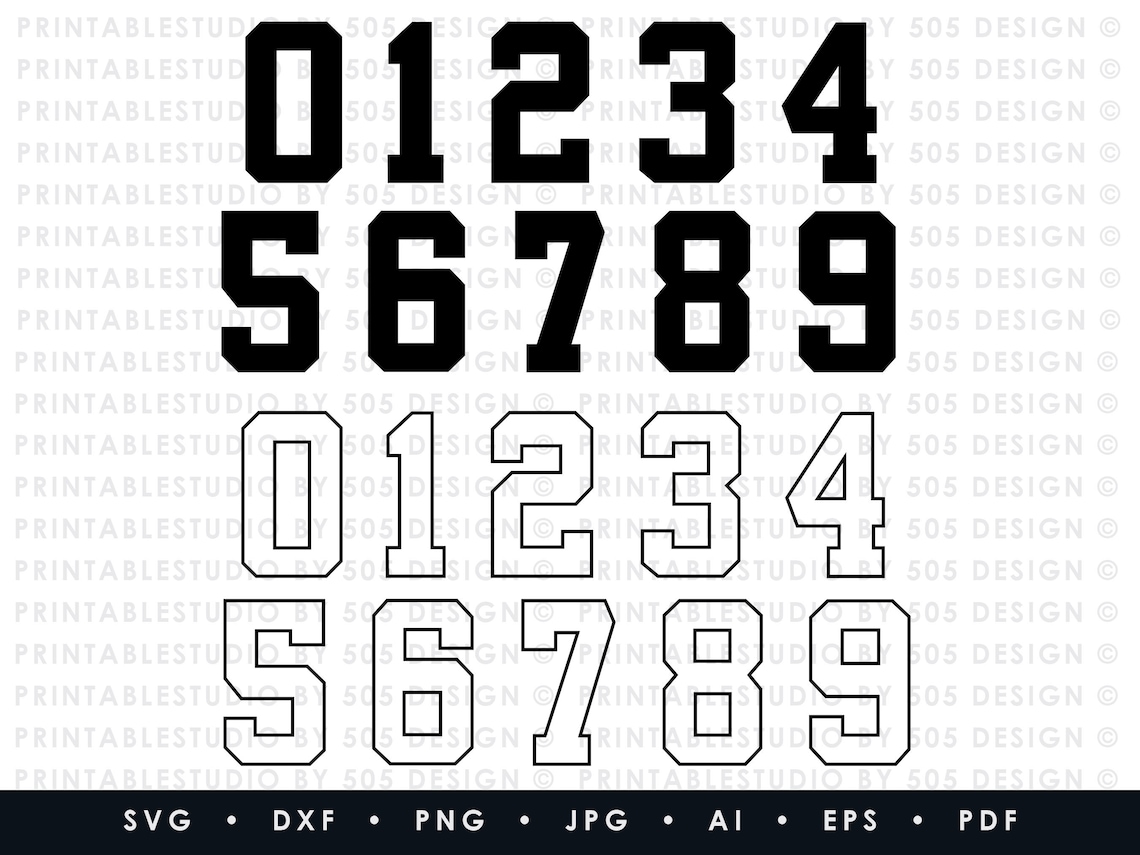 Sport Numbers SVG Sport Numbers SVG Sport Number Clipart Etsy